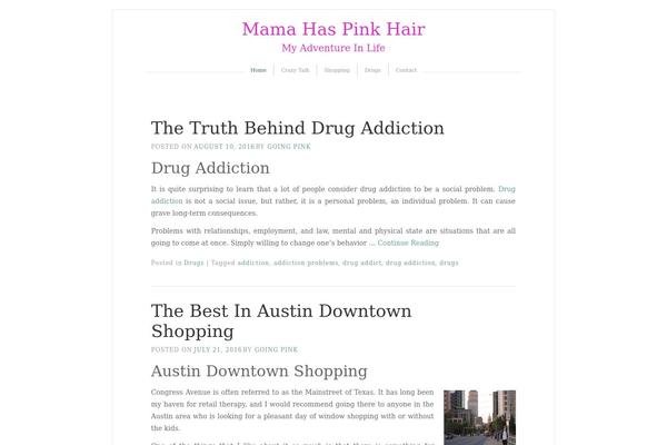 mamahaspinkhair.com site used Blissful-blog