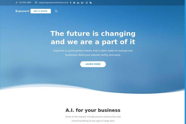 Exponent theme site design template sample