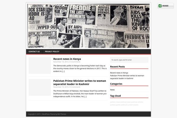 MH Magazine lite theme site design template sample