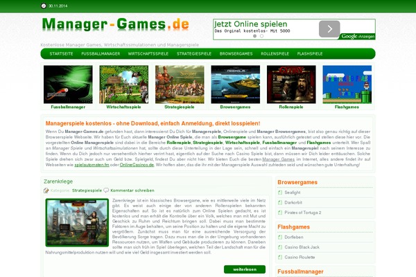 manager-games.de site used Managergames