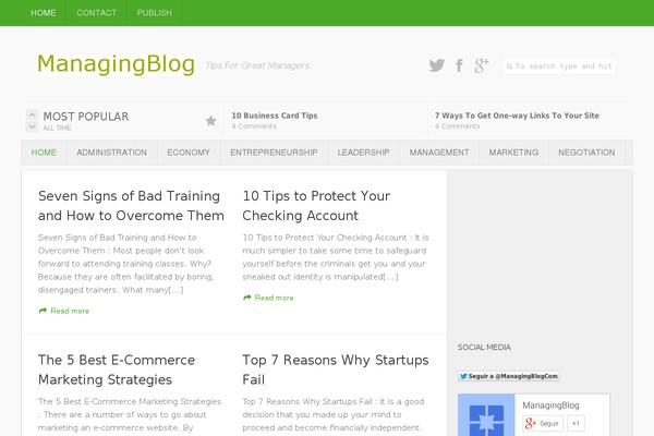 managingblog.com site used V.2.0
