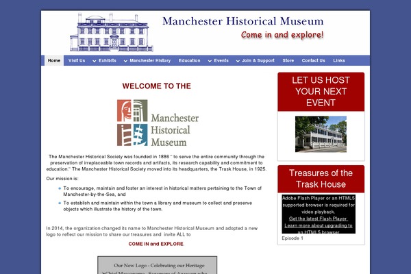 manchesterbytheseahistorical.org site used Graphene