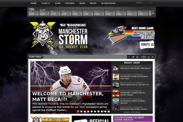 manchesterstorm.com site used Gameday_2.7