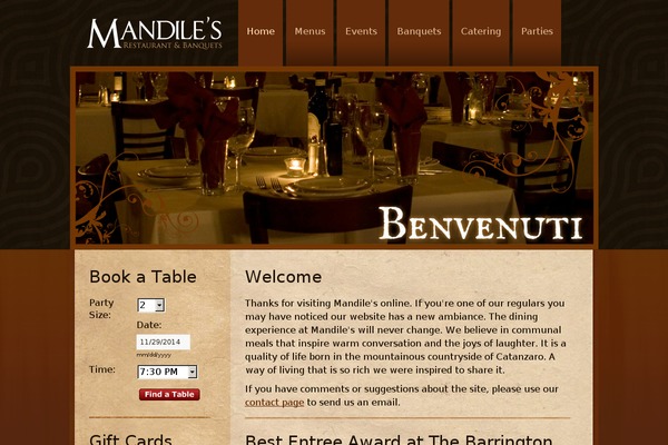 mandilesrestaurant.com site used Mandiles