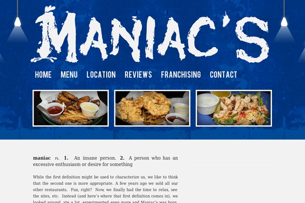 maniacsrestaurant.com site used Maniacstheme