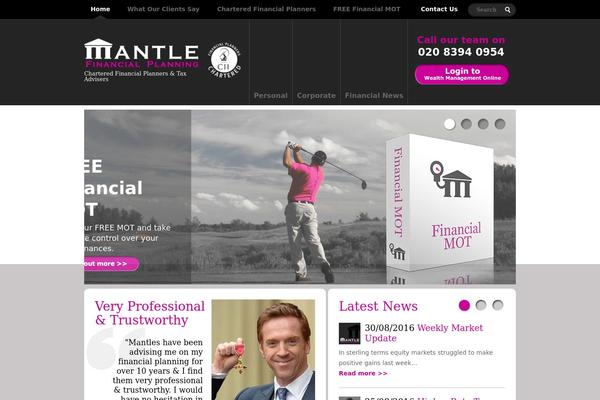 Mantle theme site design template sample