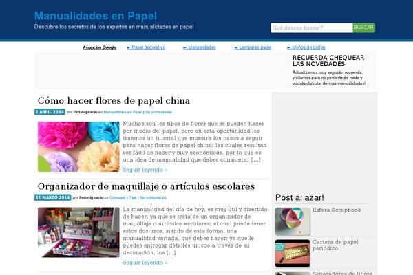 manualidadesenpapel.com site used Fuutheme