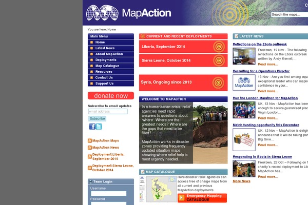 mapaction.org site used Mapaction