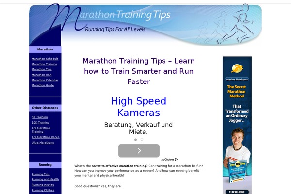 Marathon theme site design template sample