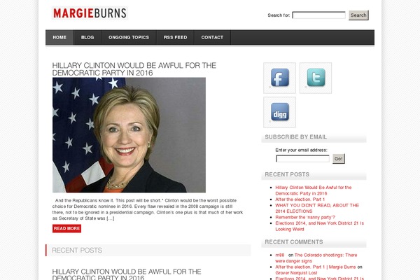 margieburns.com site used Margie