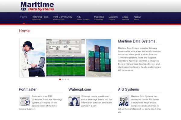 maritimedatasystems.com site used Zerif Pro
