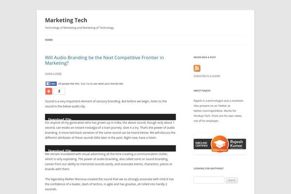 Twenty Twelve theme site design template sample