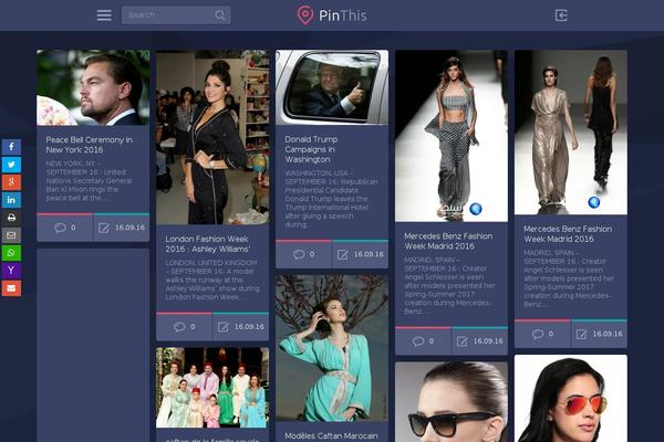 PinThis theme site design template sample