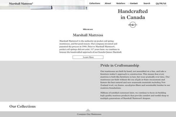 marshallmattress.com site used Reverie