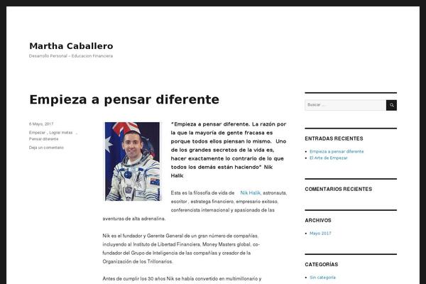 marthacaballero.com site used Twenty Sixteen