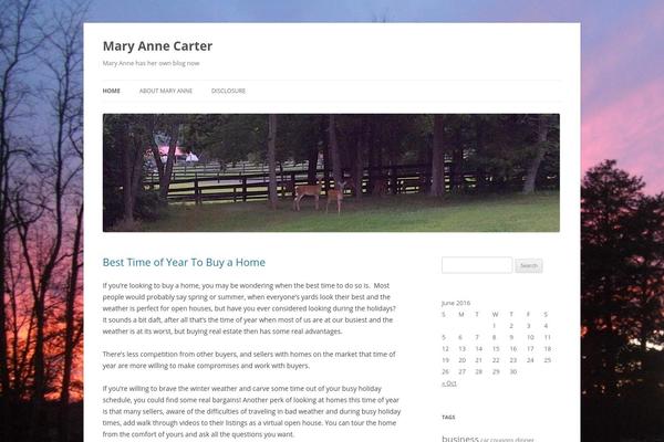 Twenty Twelve theme site design template sample