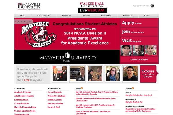 maryville.edu site used Maryville-main-version-2