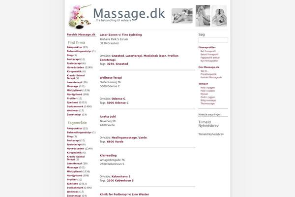 massage.dk site used Sjov-theme