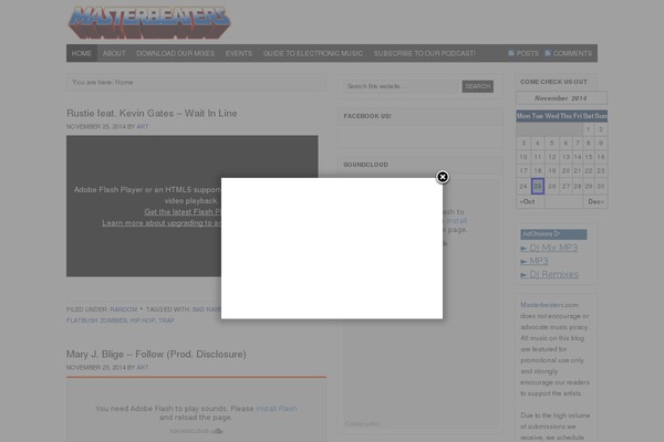 Site using Facebook Page Promoter Lightbox plugin