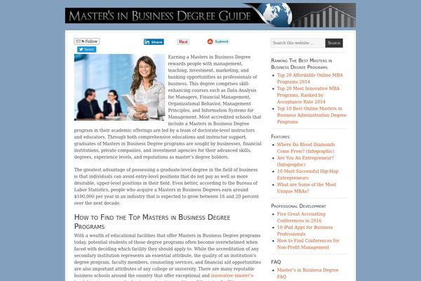 masters-in-business.net site used Georgia Child Theme