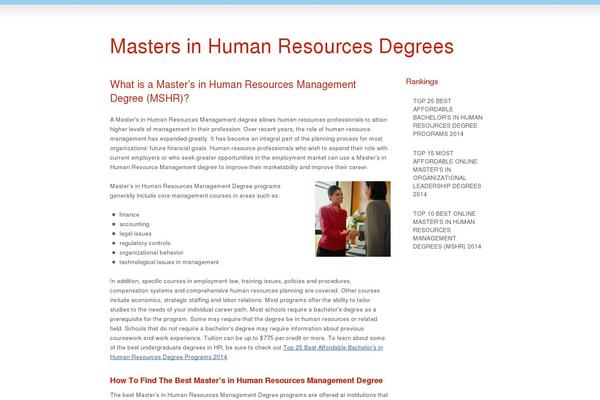 masters-in-human-resources.org site used Simplelife
