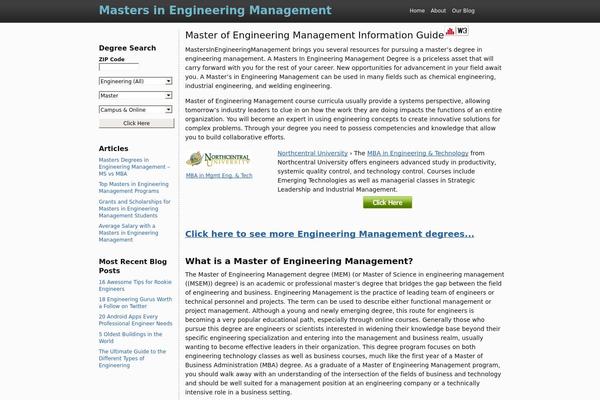 mastersinengineeringmanagement.org site used Wpcandy-shared
