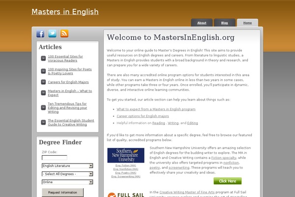 mastersinenglish.org site used Literane