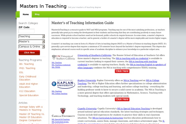 mastersinteaching.net site used Green-thesis
