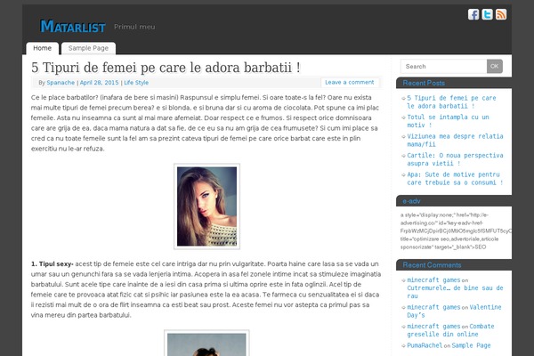 Mantra theme site design template sample