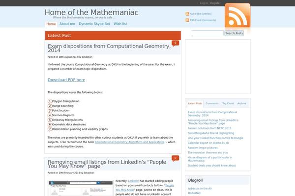 mathemaniac.org site used Wordpressd