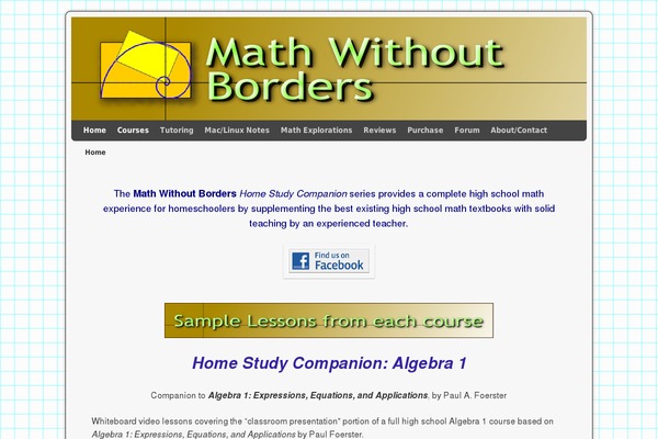 mathwithoutborders.com site used Weaver Xtreme
