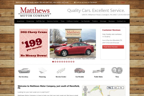 matthewsmotorcompany.com site used Mmc_wp_theme