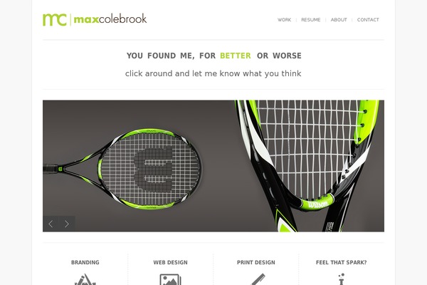 maxcolebrook.com site used Bigbang