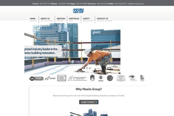 Maxim theme site design template sample