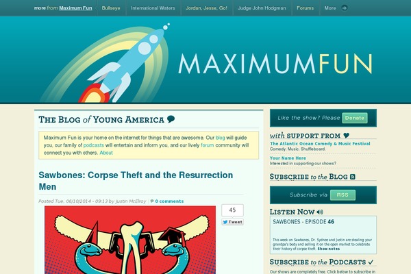 maximumfun.org site used Maximumfun