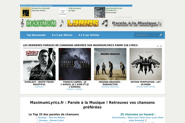 maximumlyrics.fr site used Celesta