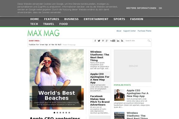 Max Mag theme site design template sample