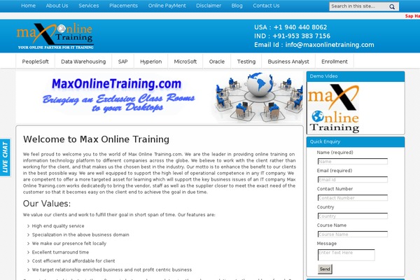 maxonlinetraining.com site used Maxtheme
