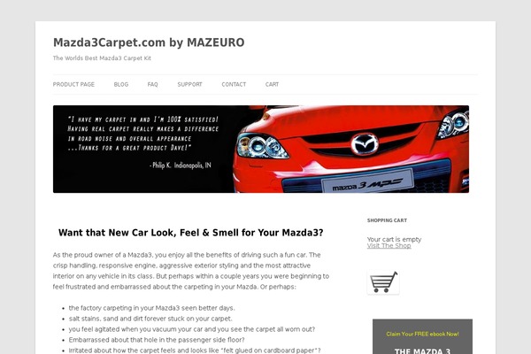 mazda3carpet.com site used Twenty Twelve