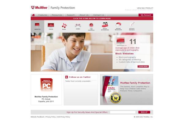 mcafeefamilyprotection.com site used Mcafee-a