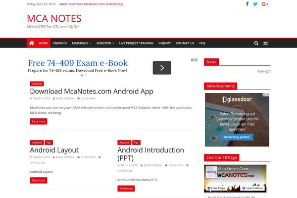 mcanotes.com site used Mcanotestheme