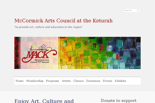 mccormickarts.org site used Mack