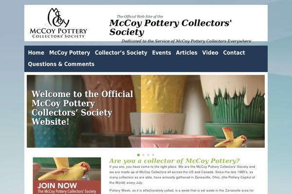 mccoypotterycollectorssociety.org site used Mccoypotterysociety