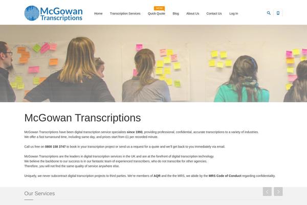 mcgowantranscriptions.co.uk site used Progressive
