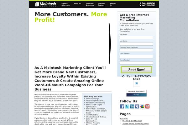 mcintoshmarketing.com site used Internet-marketing