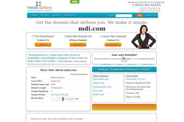 mdi.com site used Mediaoptions
