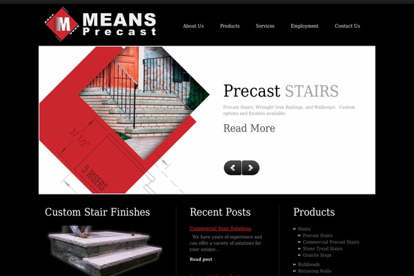 meansprecast.com site used Theme1151