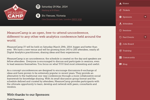 measurecamp.org site used Measurecamp-main