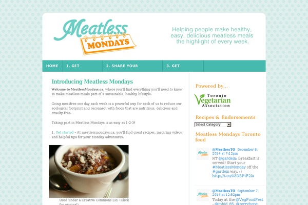 meatlessmondays.ca site used Colourfulbird