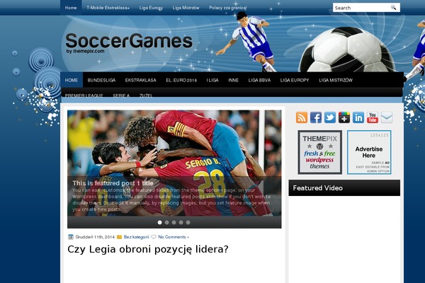 SoccerGames theme websites examples